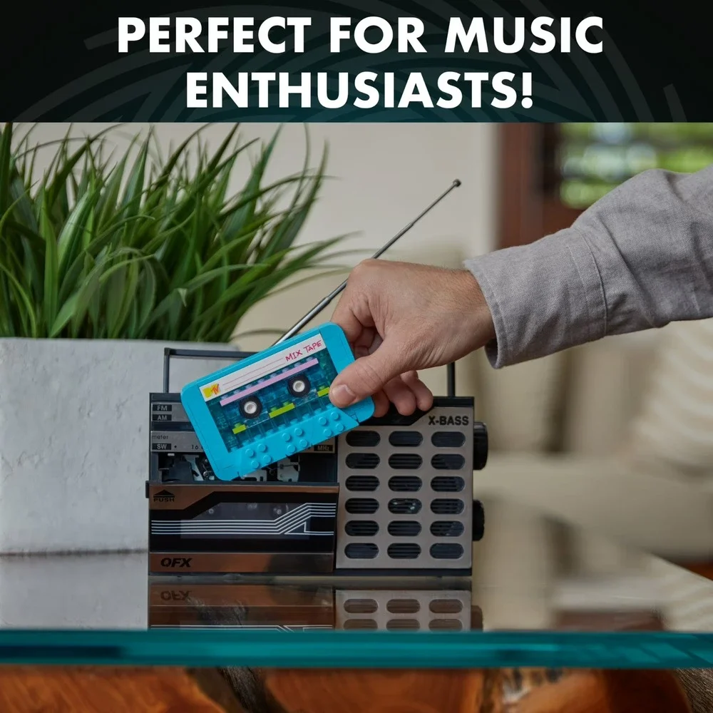 Brickcraft MTV Retro 80s Cassette Tape Brick Building Set 96 pcs Age 8+